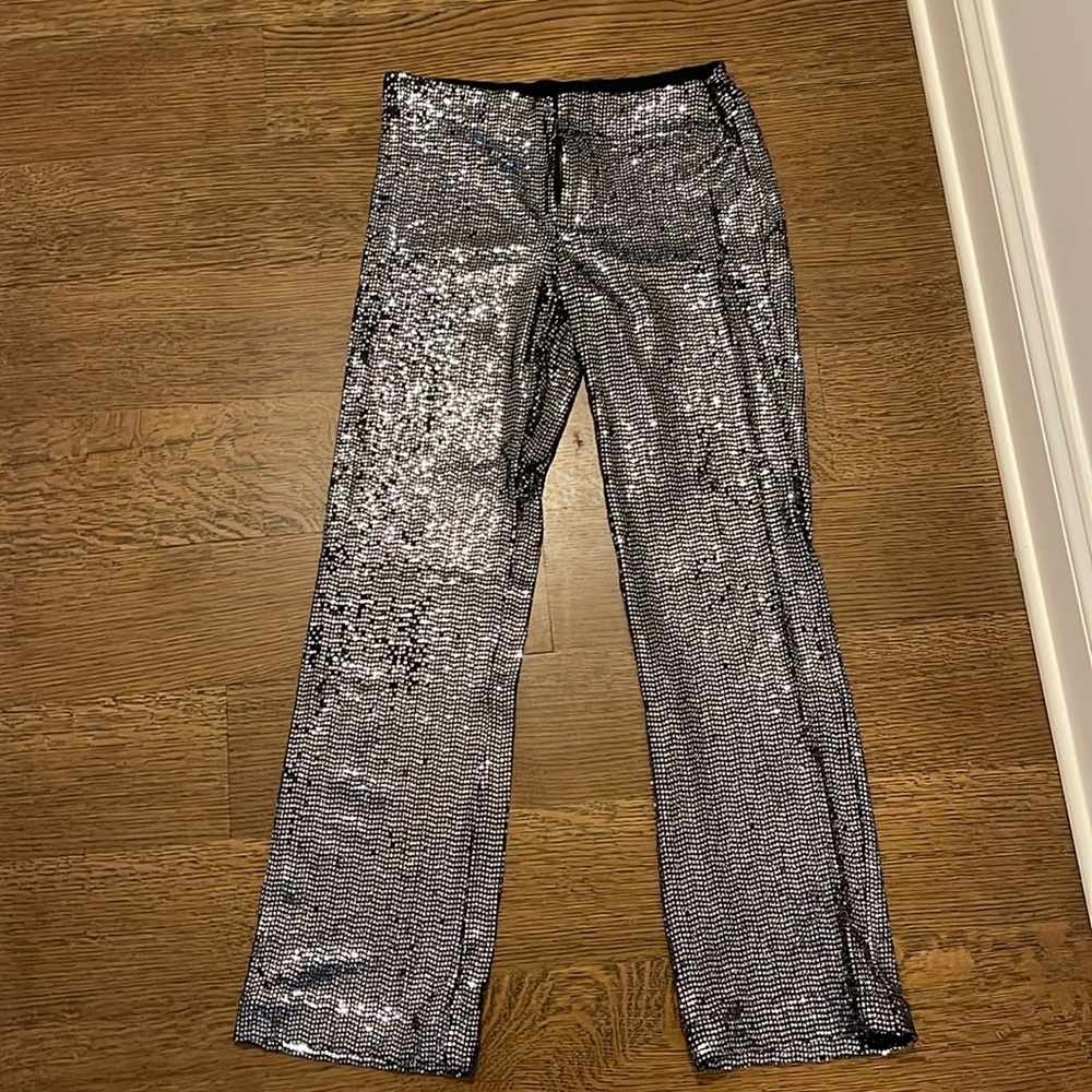 Free People Black & Silver Sequin Pant